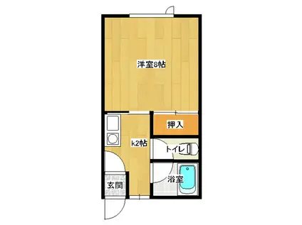 イナダマンション(1K/1階)の間取り写真