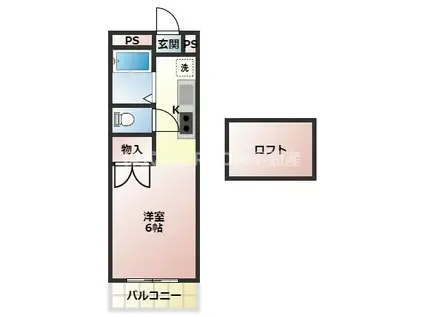 メイプルコート広原(ワンルーム/1階)の間取り写真