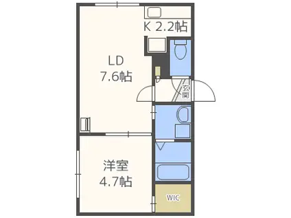 シティレジデンス南郷7丁目(1LDK/4階)の間取り写真