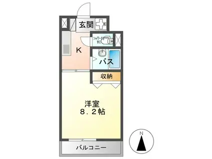 ローズマンション(1K/5階)の間取り写真