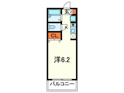 エスペランサ1(1K/2階)の間取り写真