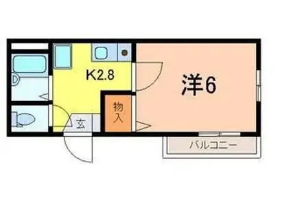 トリエール宮原(1K/2階)の間取り写真