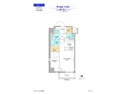 プラウドフラット本所吾妻橋(1LDK/7階)の間取り写真