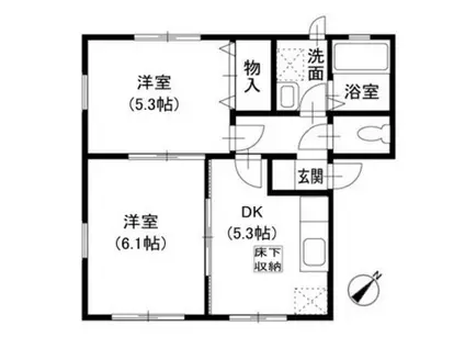 コーポ川名(2DK/1階)の間取り写真