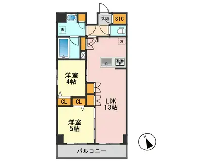 アーバンパーク船堀II(2LDK/2階)の間取り写真
