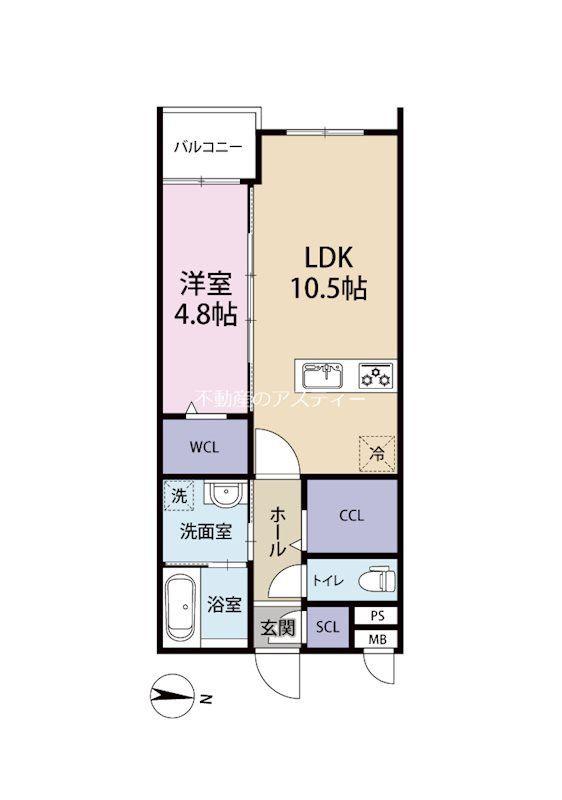 MON665(1SLDK/5階)の間取り写真