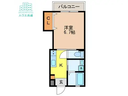 蛍茶屋SC(1K/4階)の間取り写真
