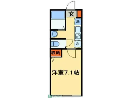 鎌ケ谷共同(1K/1階)の間取り写真