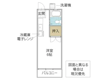 レイネックス堀(ワンルーム/2階)の間取り写真