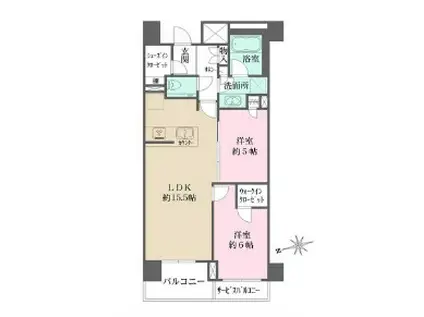 パークナード恵比寿(2LDK/2階)の間取り写真