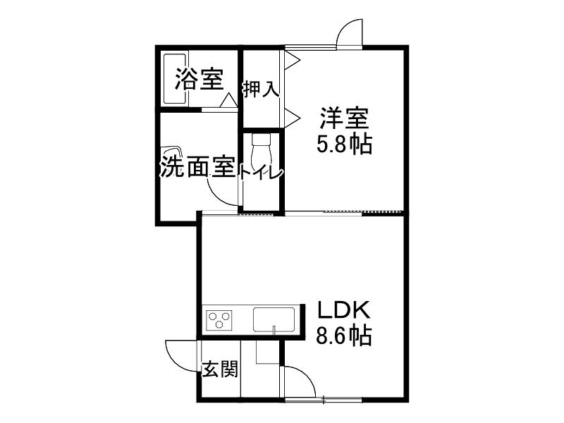 PLAIN(1DK/2階)の間取り写真