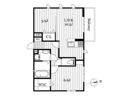 COCOSTAII(2LDK/3階)の間取り写真
