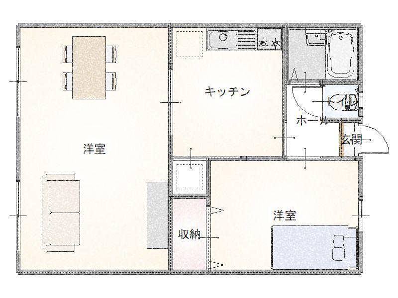 SALT田中町(1LDK/1階)の間取り写真