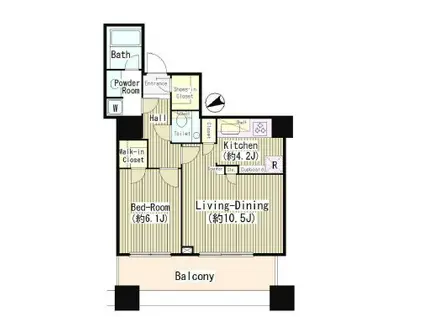 白金タワー(1LDK/9階)の間取り写真