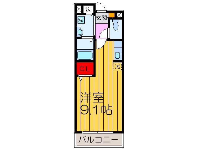 ヤワタヤビルディング(ワンルーム/3階)の間取り写真