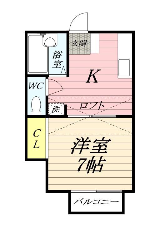 シャルム中村V(1K/1階)の間取り写真