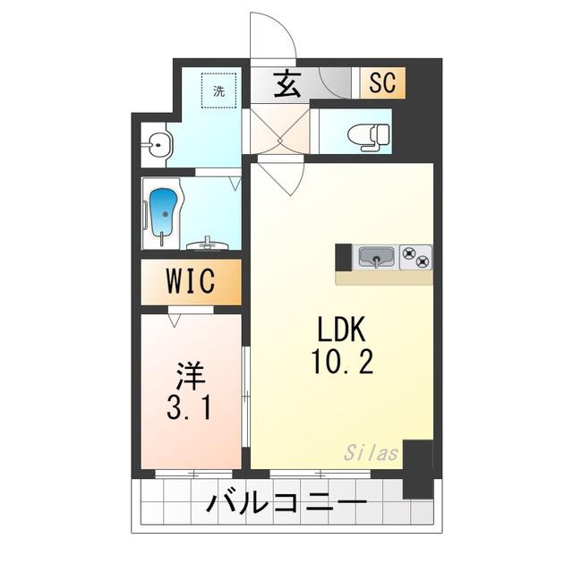 ベルンガーデン林寺(1LDK/5階)の間取り写真