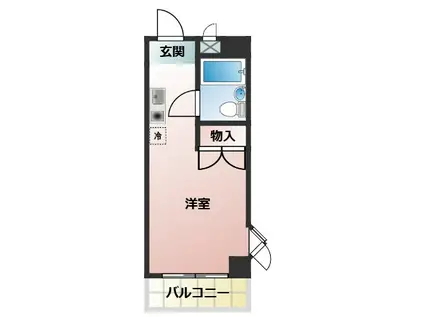 ブリッジワン(ワンルーム/2階)の間取り写真