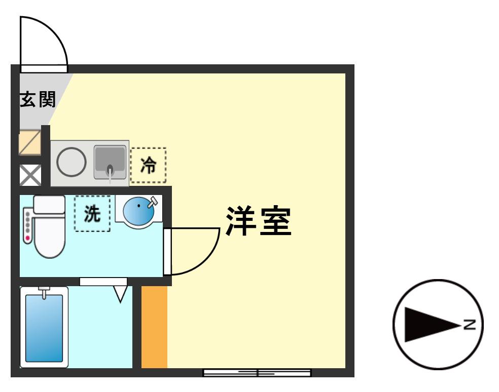 アミスタ新小岩(ワンルーム/3階)の間取り写真