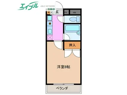 ナイスセブンあつみ(1K/4階)の間取り写真