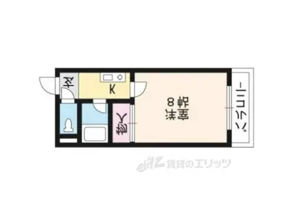 コスモハイツ河原町(1K/1階)の間取り写真