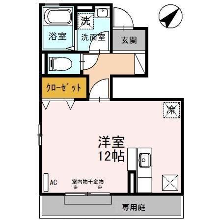 ステラ圭(ワンルーム/1階)の間取り写真