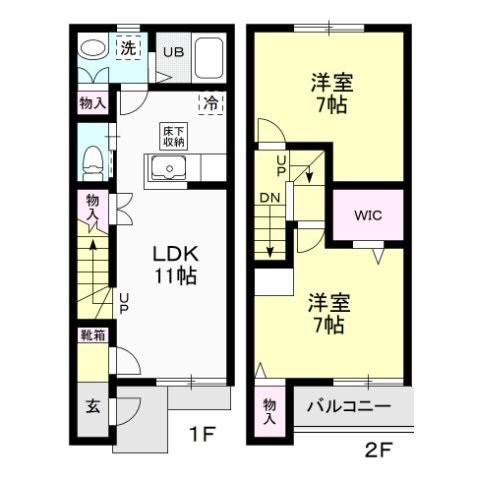 AKB R&A(2LDK/1階)の間取り写真
