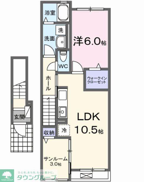 クルール イースト(1LDK/2階)の間取り写真