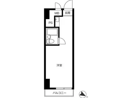 五反田ダイヤモンドマンション(ワンルーム/13階)の間取り写真