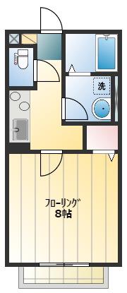 アムール・ド・ランジュ(1K/2階)の間取り写真