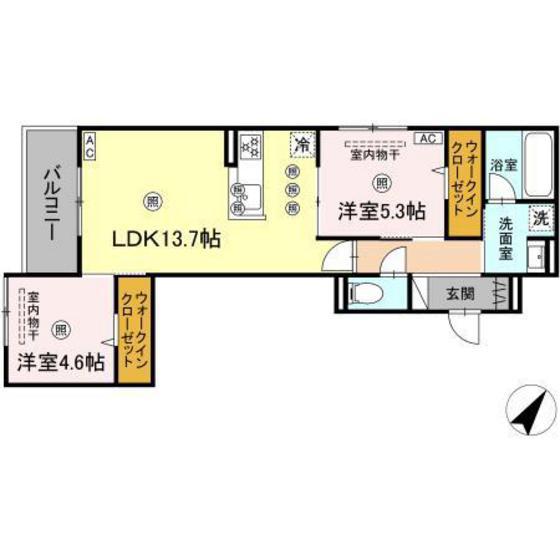 CAMPANELLA 中山南(2LDK/2階)の間取り写真
