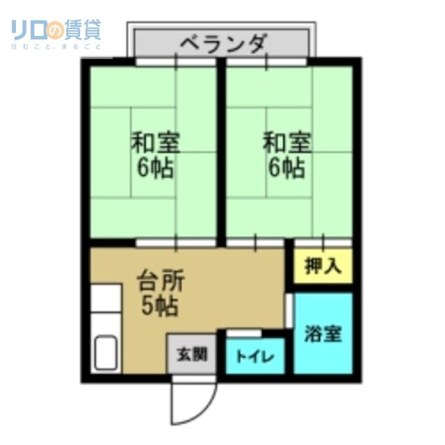 桃源台ハイツ(2DK/2階)の間取り写真