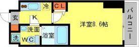 SERENITE江坂四番館(1K/4階)の間取り写真
