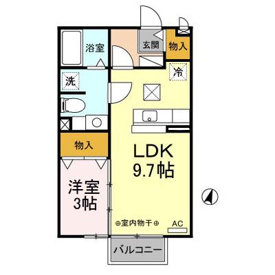 セジュール サンパティー(1LDK/1階)の間取り写真