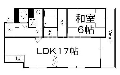 ビラクレール(1LDK/7階)の間取り写真