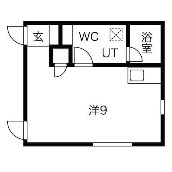 PRE CHER八田(1K/1階)の間取り写真
