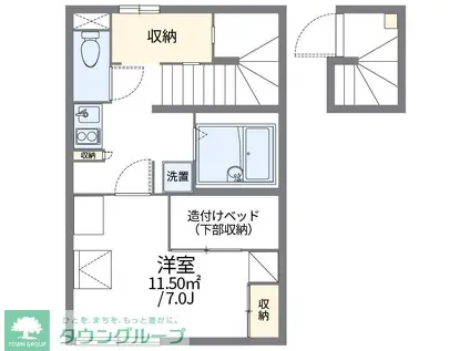 レオパレスフラッツイン(1K/2階)の間取り写真