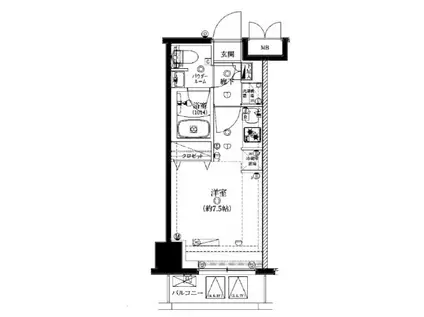ARTESSIMO GREAS(ワンルーム/5階)の間取り写真