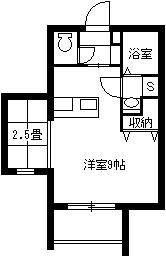 レインボー宇宿(ワンルーム/2階)の間取り写真