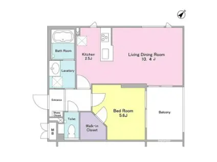 ZEN上目黒 ゼン上目黒(1LDK/2階)の間取り写真