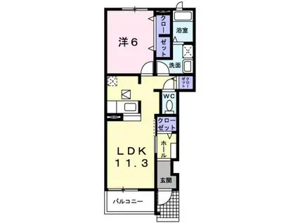 コウヒロハイム D(1LDK/1階)の間取り写真
