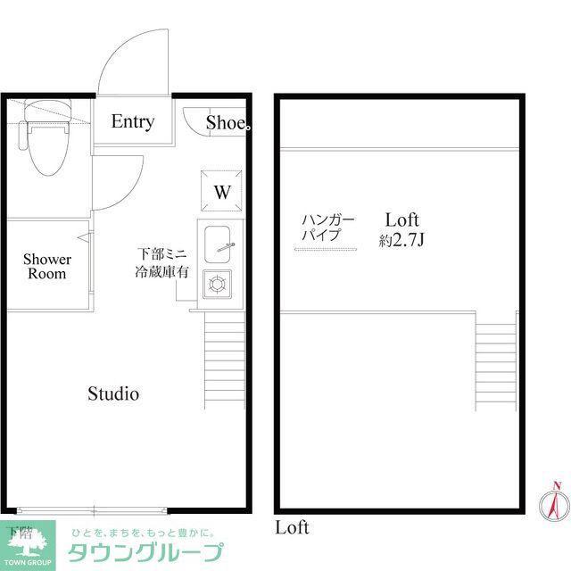 セレージャ堀ノ内(ワンルーム/2階)の間取り写真