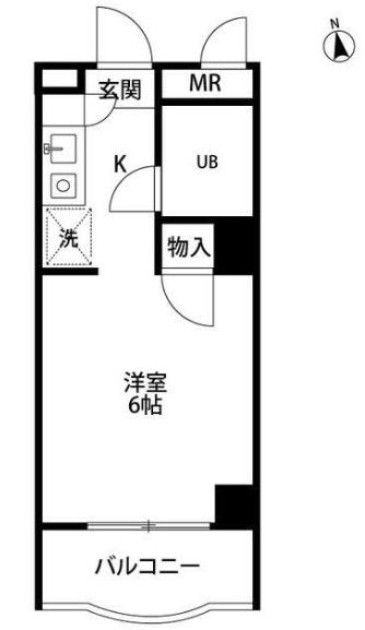 小金井本町オリエントプラザ(1K/3階)の間取り写真