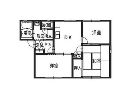 ヴィラ・シャンピニヨンII(3DK/2階)の間取り写真