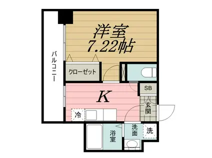 URBAN FRATS千葉中央(1K/3階)の間取り写真