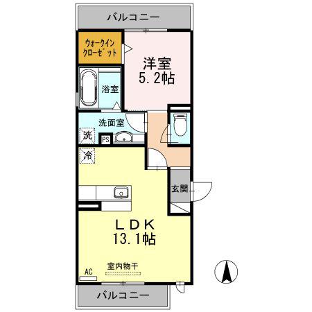 名鉄瀬戸線 小幡駅 徒歩10分 3階建 築12年(1LDK/3階)の間取り写真