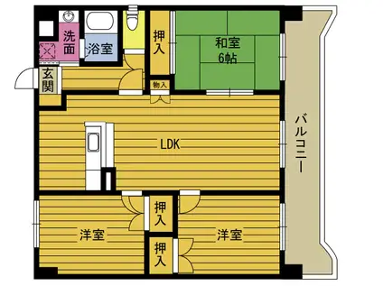 プレミール・石垣(3LDK/3階)の間取り写真