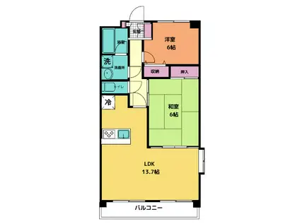 ANDATEABA(2LDK/3階)の間取り写真
