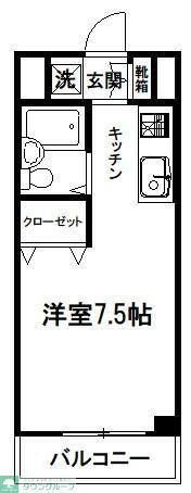 フローラ(ワンルーム/4階)の間取り写真