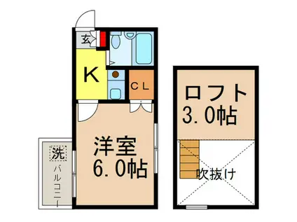 レオパレス21志村坂上第2(1K/2階)の間取り写真